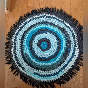 Handmade, upcycled fabric rug